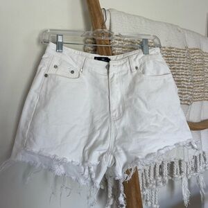 Missguided White Denim Shorts